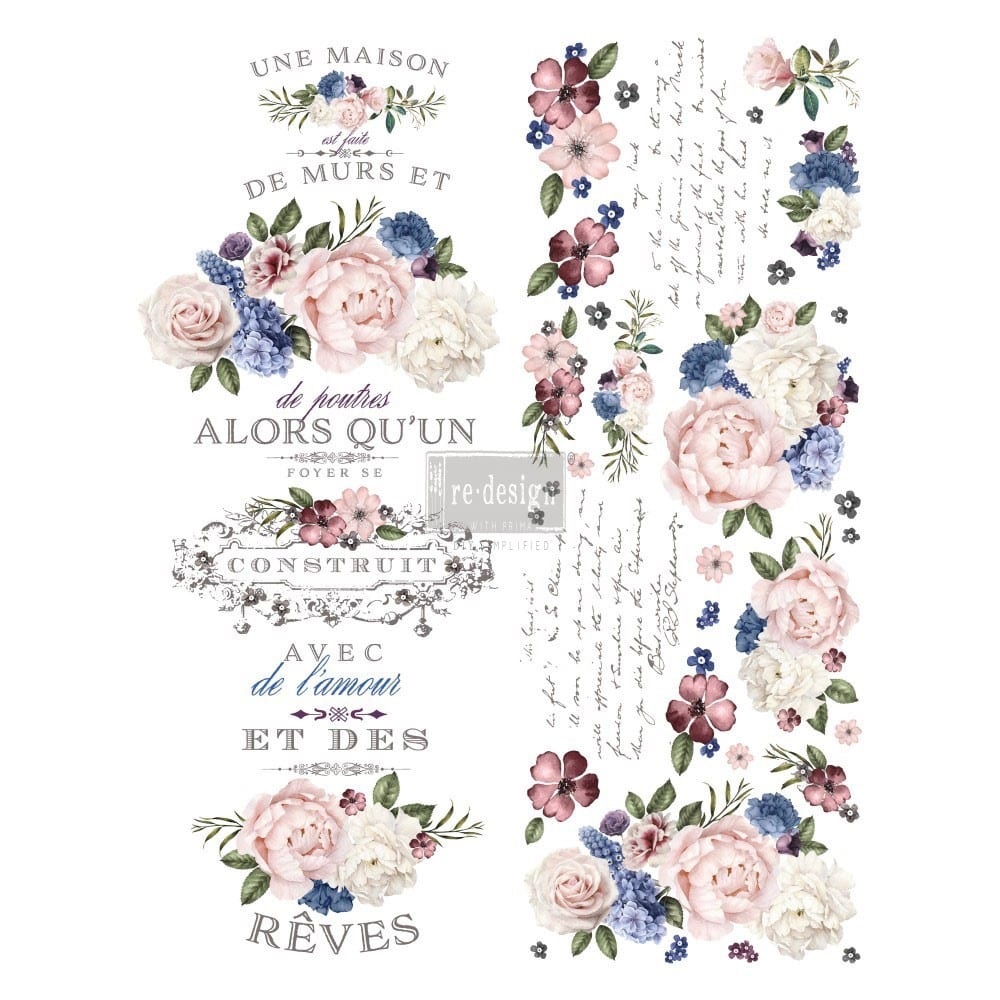 Redesign with Prima Decor Transfer ~ LAVENDER BUSH 24” x 35”